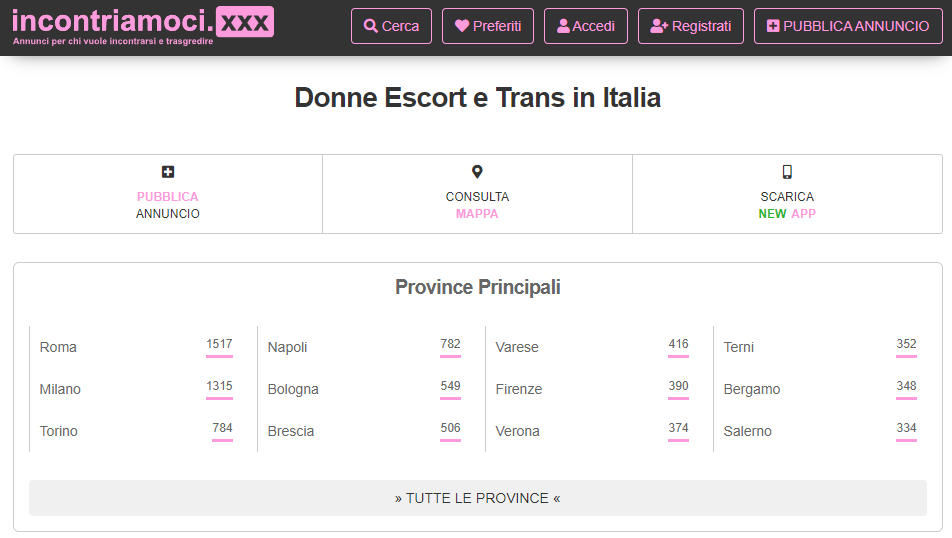 Incontriamoci xxx Annunci Personali E Servizi Adulti In Italia
